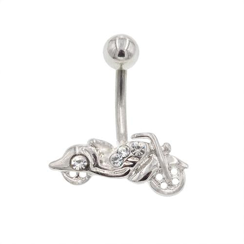 Crystaline Non Dangling Motorcycle Belly Rings - TSZjewelry
