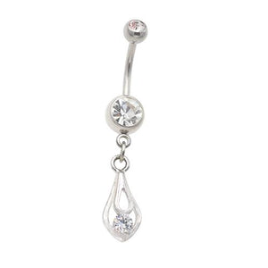 Dangling Crystaline Teardrop Belly Button Rings - TSZjewelry