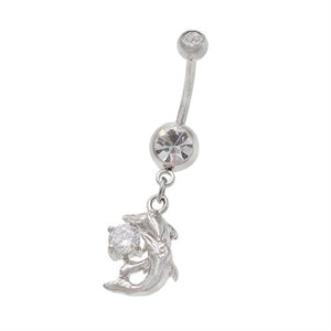 Dangling Dolphin Play Ball Belly Button Rings - TSZjewelry