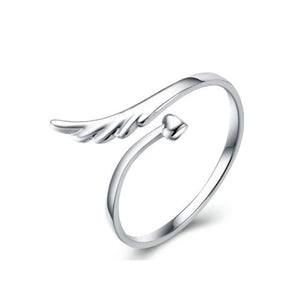 Angel Wing Open End Heart Ring - TSZjewelry
