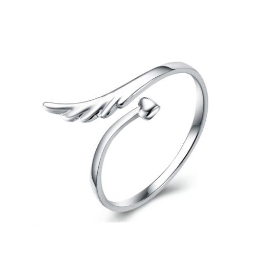 Angel Wing Open End Heart Ring - TSZjewelry