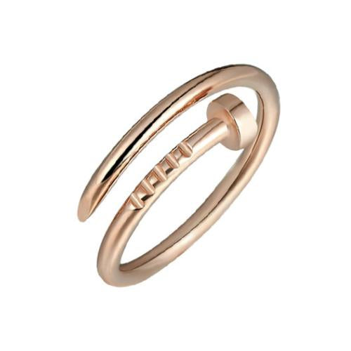Stunning Rose Gold Plated Nail Ring - TSZjewelry