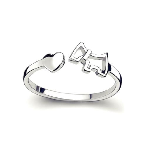 Puppy & Heart Adjustable Ring - TSZjewelry