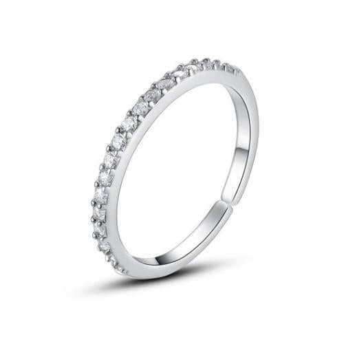 Semi-circle with Micro Paved CZ Gemstone Ring - TSZjewelry
