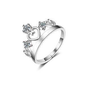 Princess Heart Crown Tiara CZ Ring - TSZjewelry