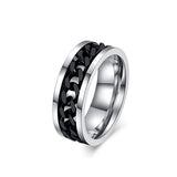 Movable Chain Stainless Steel Men Rings - TSZjewelry