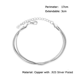 Three Layer Silver Snake Bracelet - TSZjewelry