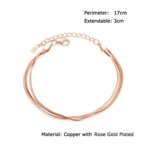 Three layer Gold Snake Bone Bracelet - TSZjewelry