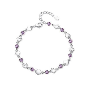 Purple Crystal Heart Sharp Bracelet - TSZjewelry