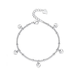 Five Heart Pendant Bracelet - TSZjewelry