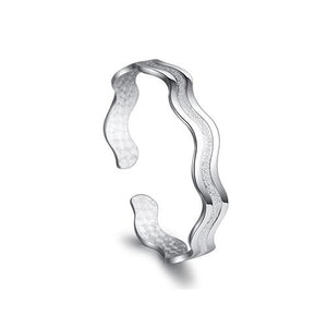 Frosted Wave Cuff Bracelet - TSZjewelry