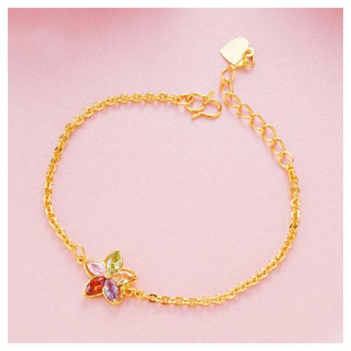 Colored Flower Gold Bracelet - TSZjewelry