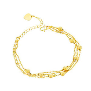 Three Layer Bead Gold Bracelet - TSZjewelry