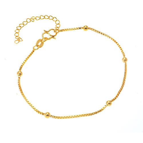 Five Tiny Bead Gold Bracelet - TSZjewelry