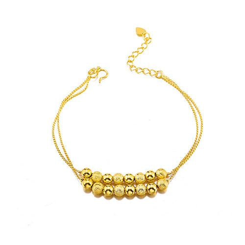 Two Layer 16 Bead Gold Bracelet - TSZjewelry