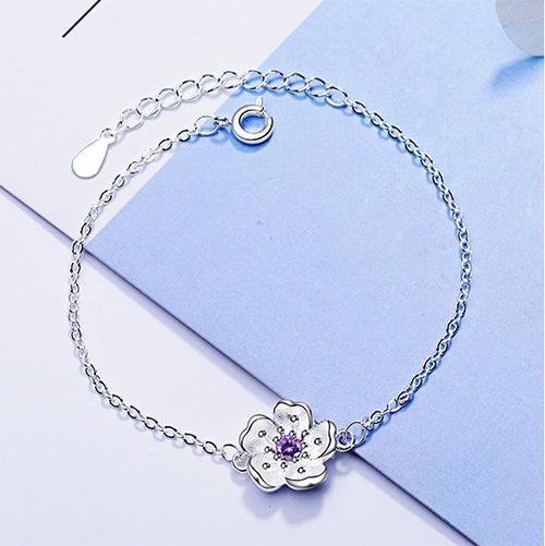Purple Cherry Blossom Bracelet - TSZjewelry