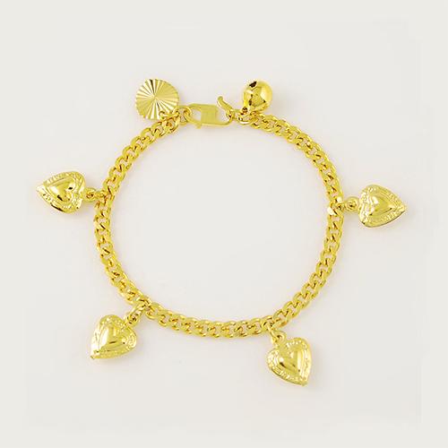 Heart Pendant Gold Bracelet - TSZjewelry