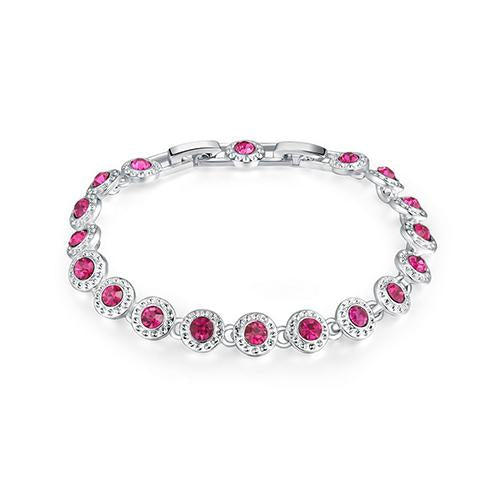 Pink Flat Round Tennis Bracelet - TSZjewelry