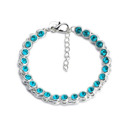 Aqua Round Tennis Bracelet - TSZjewelry