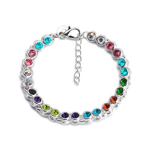Rainbow Round Tennis Bracelet - TSZjewelry