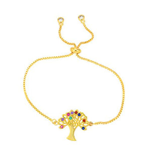 Color Tree of Life Gold Bracelet - TSZjewelry