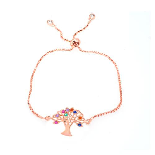 Color Tree of Life Rose Gold Bracelet - TSZjewelry