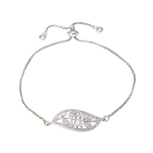 Leaf with Border Silver Bracelet - TSZjewelry