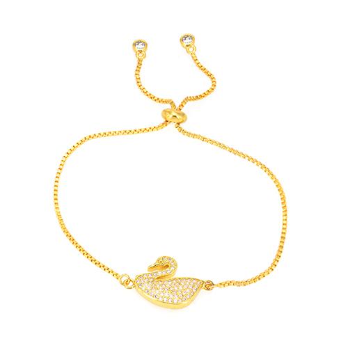 Crystal Swan Gold Bracelet - TSZjewelry