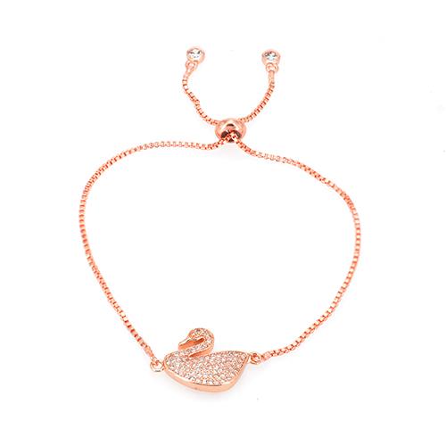 Crystal Swan Rose Gold Bracelet - TSZjewelry