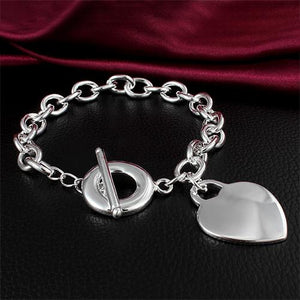Heart Pendant  IQ Clasps Bracelet - TSZjewelry