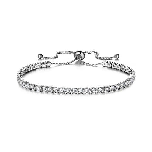 Clear Crystal Tennis Silver Bracelet - TSZjewelry