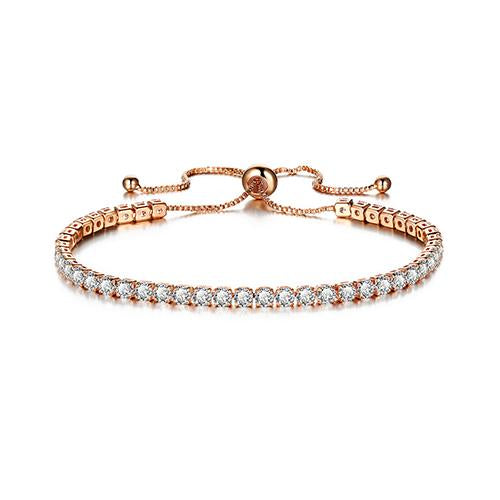 Clear Crystal Tennis Gold Bracelet - TSZjewelry