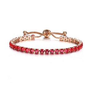 Red Crystal Tennis Gold Bracelet - TSZjewelry