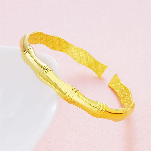 Bamboo Cuff Gold Bracelet - TSZjewelry