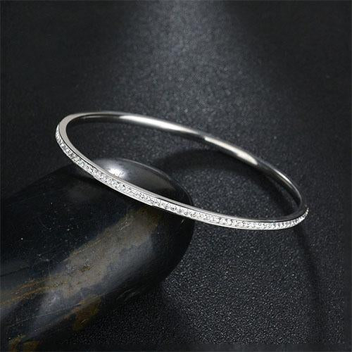 Clear Crystal Stainless Steel Bracelet - TSZjewelry