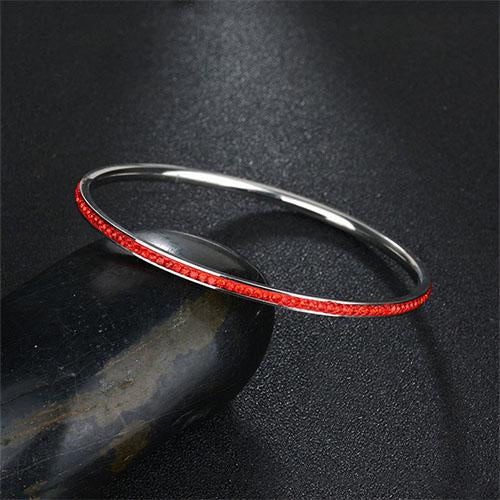 Red Crystal Stainless Steel Bracelet - TSZjewelry