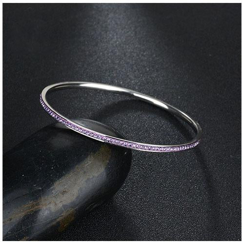 Puple Crystal Stainless Steel Bracelet - TSZjewelry