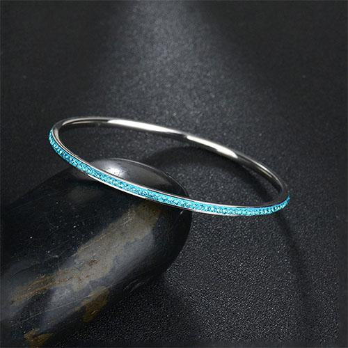 Aqua Crystal Stainless Steel Bracelet - TSZjewelry