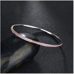 Pink Crystal Stainless Steel Bracelet - TSZjewelry