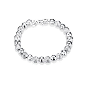 8mm Frosted Smooth Beads Bracelet - TSZjewelry