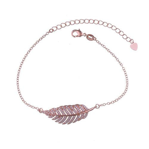 Feather Rose Gold Bracelet - TSZjewelry