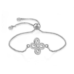 Hollow Lucky Clover Silver Bracelet - TSZjewelry
