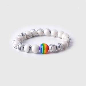 Rainbow White marble Stone Bracelet - TSZjewelry