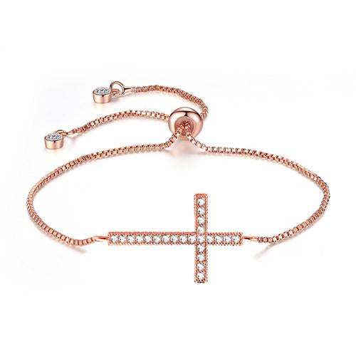 Cross Rose Gold Bracelet - TSZjewelry