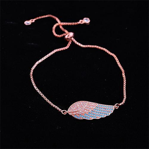 Color Angel Wing Rose Gold Bracelet - TSZjewelry