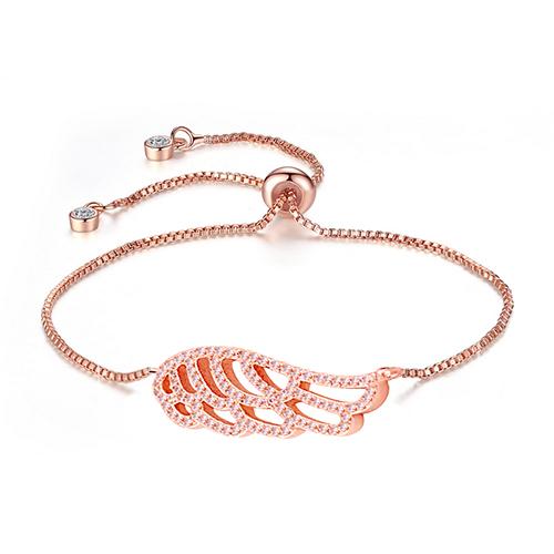 Hollow Angel Wing Rose Gold Bracelet - TSZjewelry