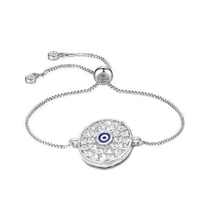Round Evil Eye Silver Bracelet - TSZjewelry