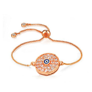 Round Evil Eye Rose Gold Bracelet - TSZjewelry