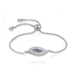Slanting Evil Eye Silver Bracelet - TSZjewelry