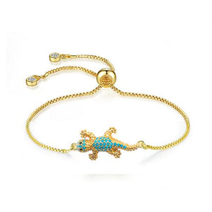 Aqua gecko Gold Bracelet - TSZjewelry